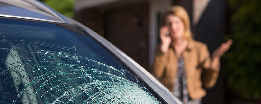 broken windshield